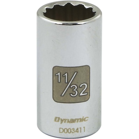 Dynamic 1/4" Drive, 11/32" SAE Socket, 12 Points D003411
